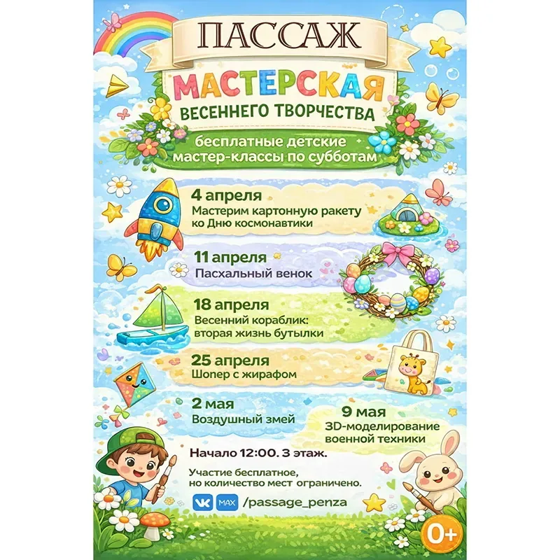Мастерская весеннего творчества для детей в ТЦ «Пассаж»